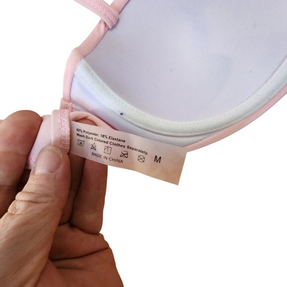 Pink Ruffled Bikini Top With Adjustable Straps M - Picture 3 of 3